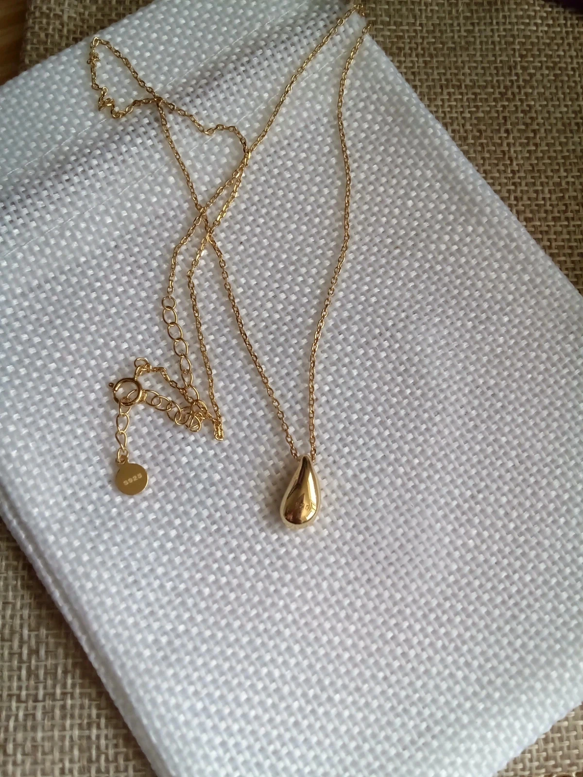 Colar gota de ouro, banhado a ouro s925 – photo 4